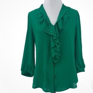 HD in Paris  Anthropologie Vibrant Green Top